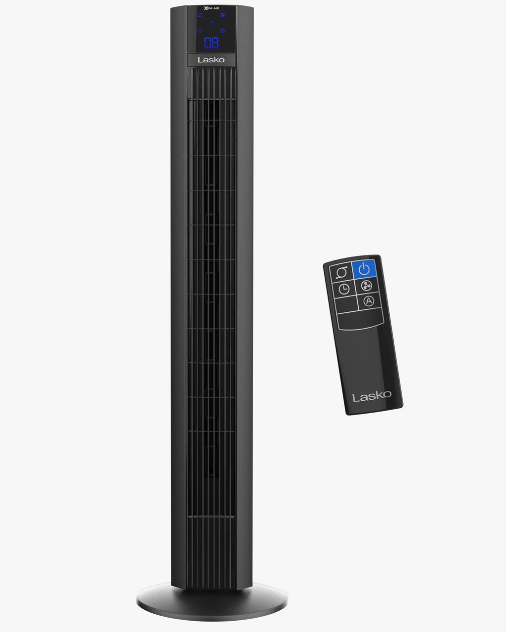 Lasko Xtra Air 48in 4-Speed Oscillating Remote Controlled Tower Fan, Black - T48336