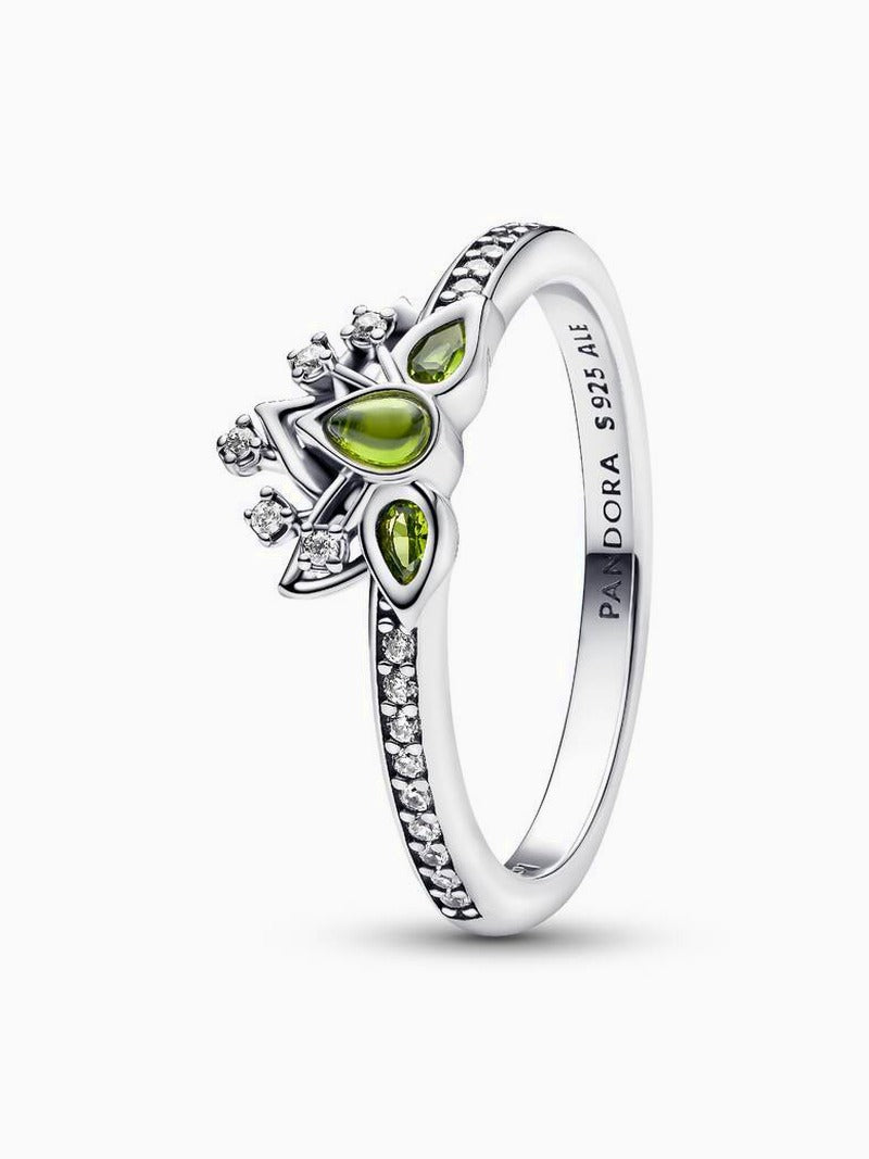 Sterling Silver Green Crystal Tiara Ring