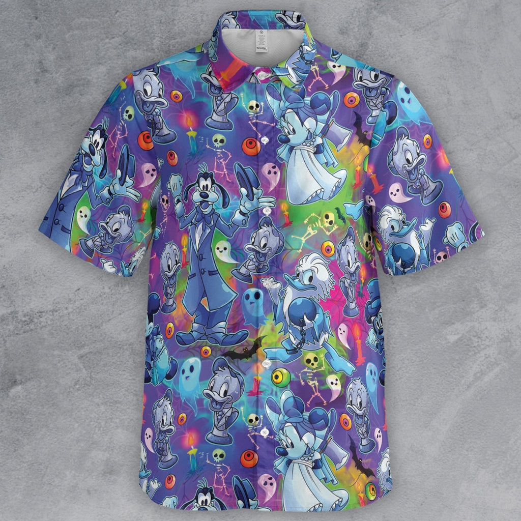 Halloween Mood Haunted Mansion Button Down Shirt
