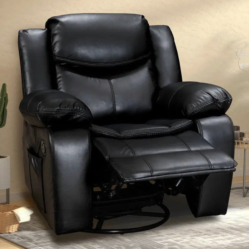 Leather Recliner Lounge Chair - Wide Seat
