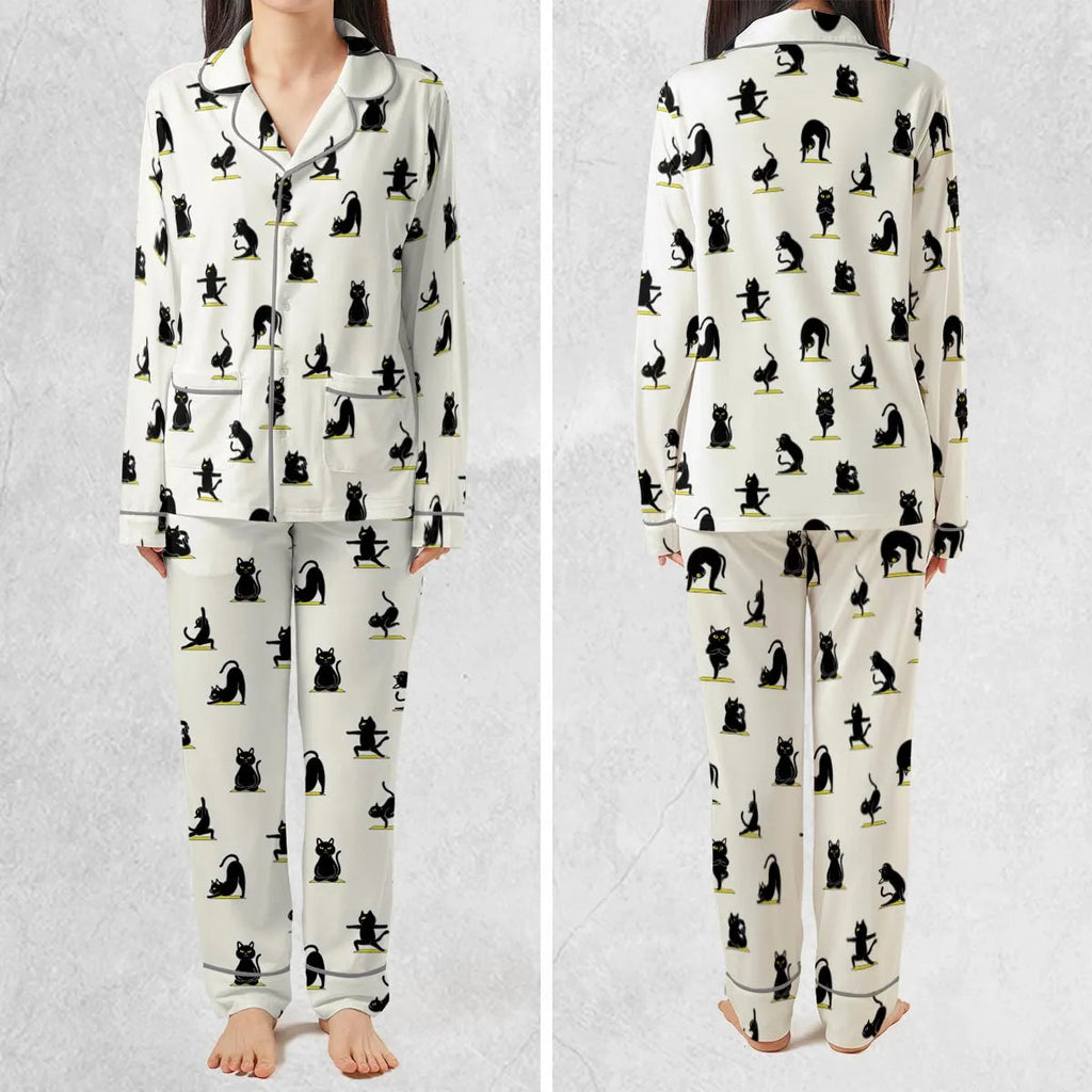 Bombay Cat Yoga Pattern Pajamas Set