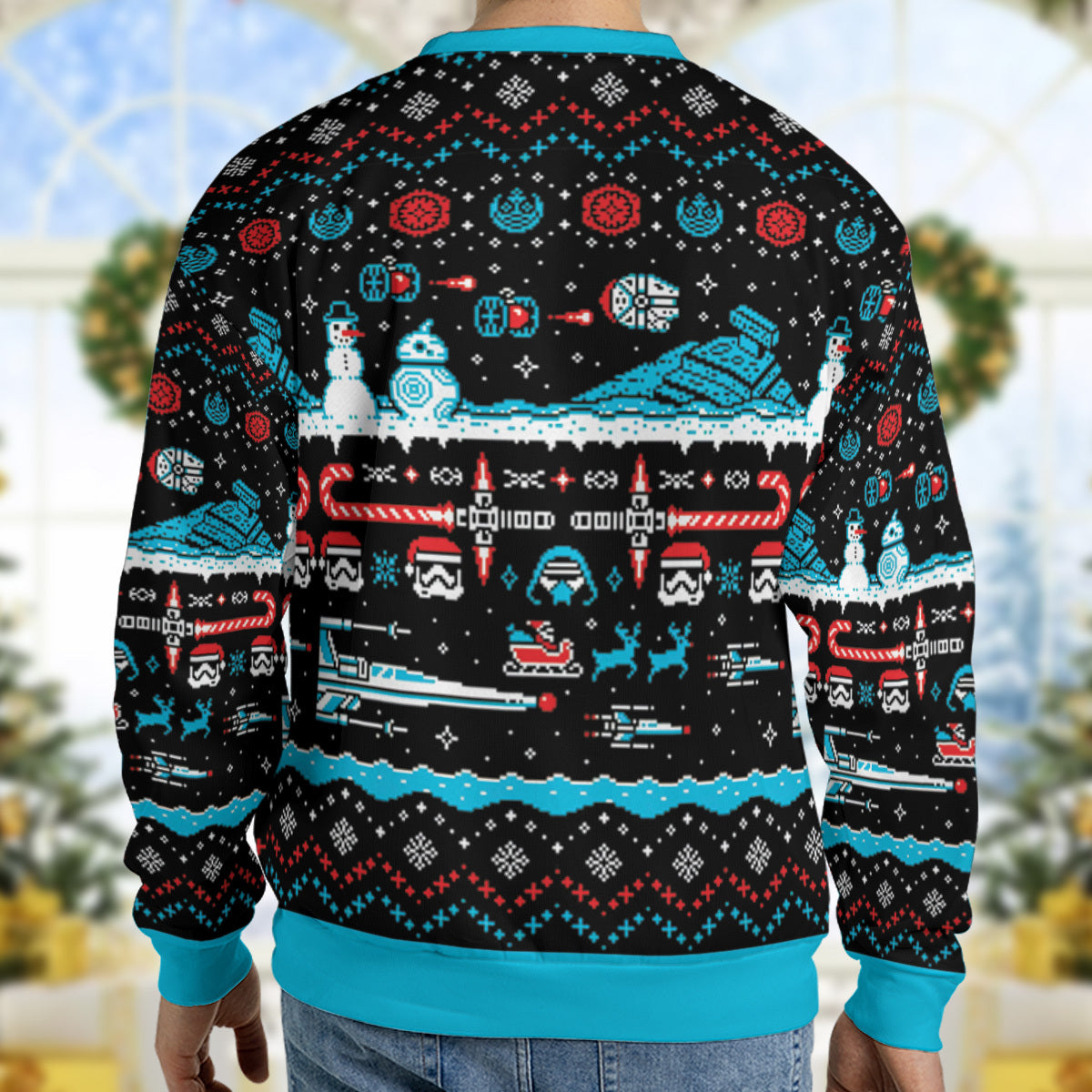 Festive Force Be With You Star Wars Ugly Christmas Sweatshirt