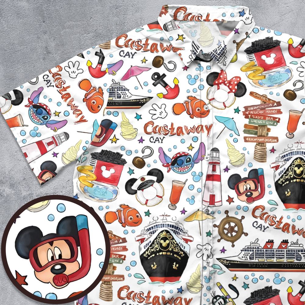 Mouse Cruise Vacation Button Down Shirt