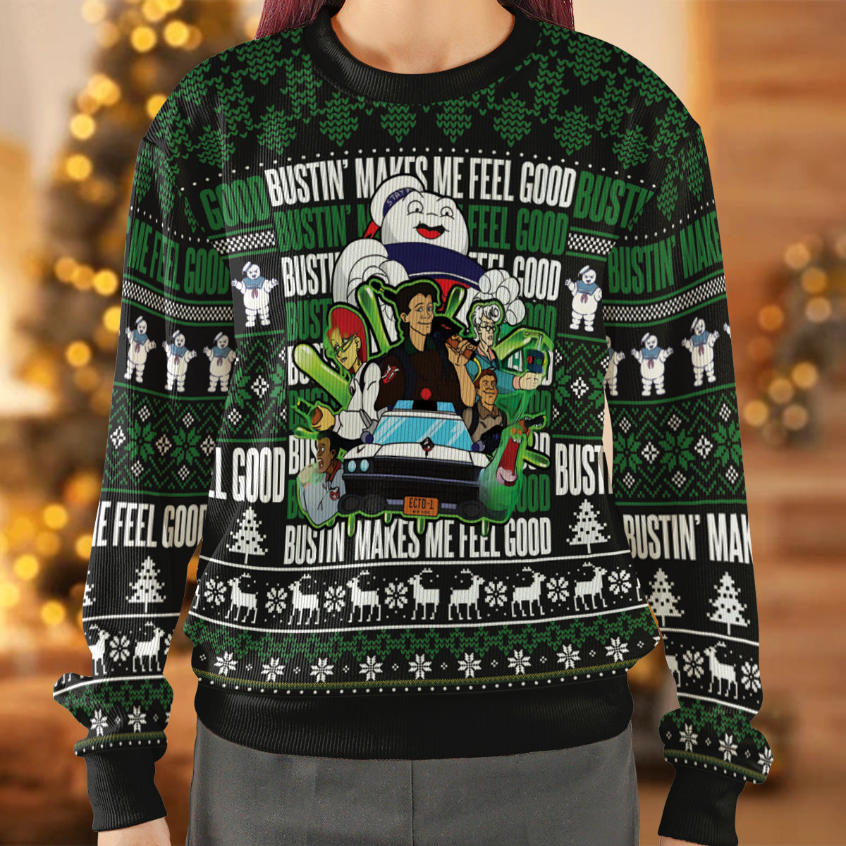 Bustin' Makes Me Feel Good Ugly Christmas Sweatshirt