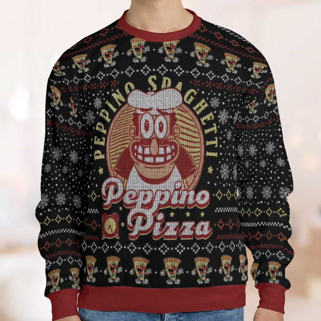 Peppino Pizza Pizza Tower Ugly Christmas Sweatshirt