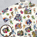 80s Famous Cartoon Characters Pattern Button Down Shirt