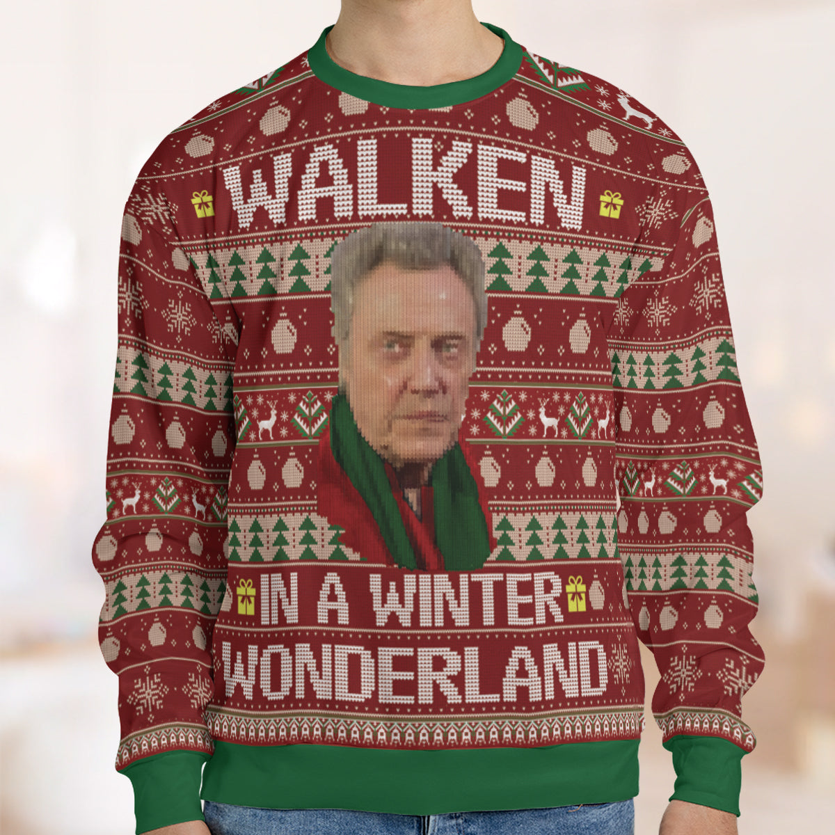 Walken In A Winter Wonderland Ugly Christmas Sweatshirt