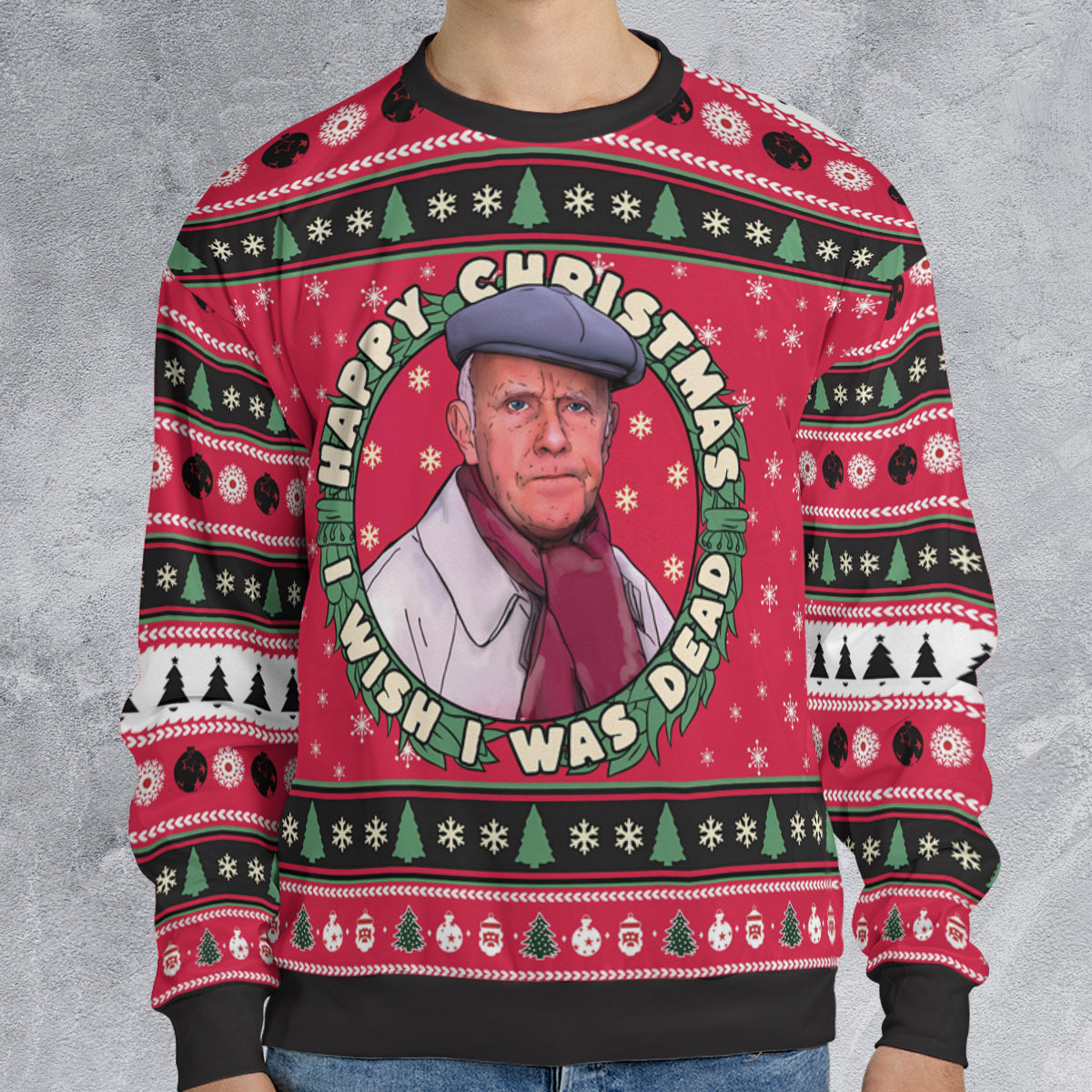 Victor Meldrew One Foot In The Grave Ugly Christmas Sweatshirt