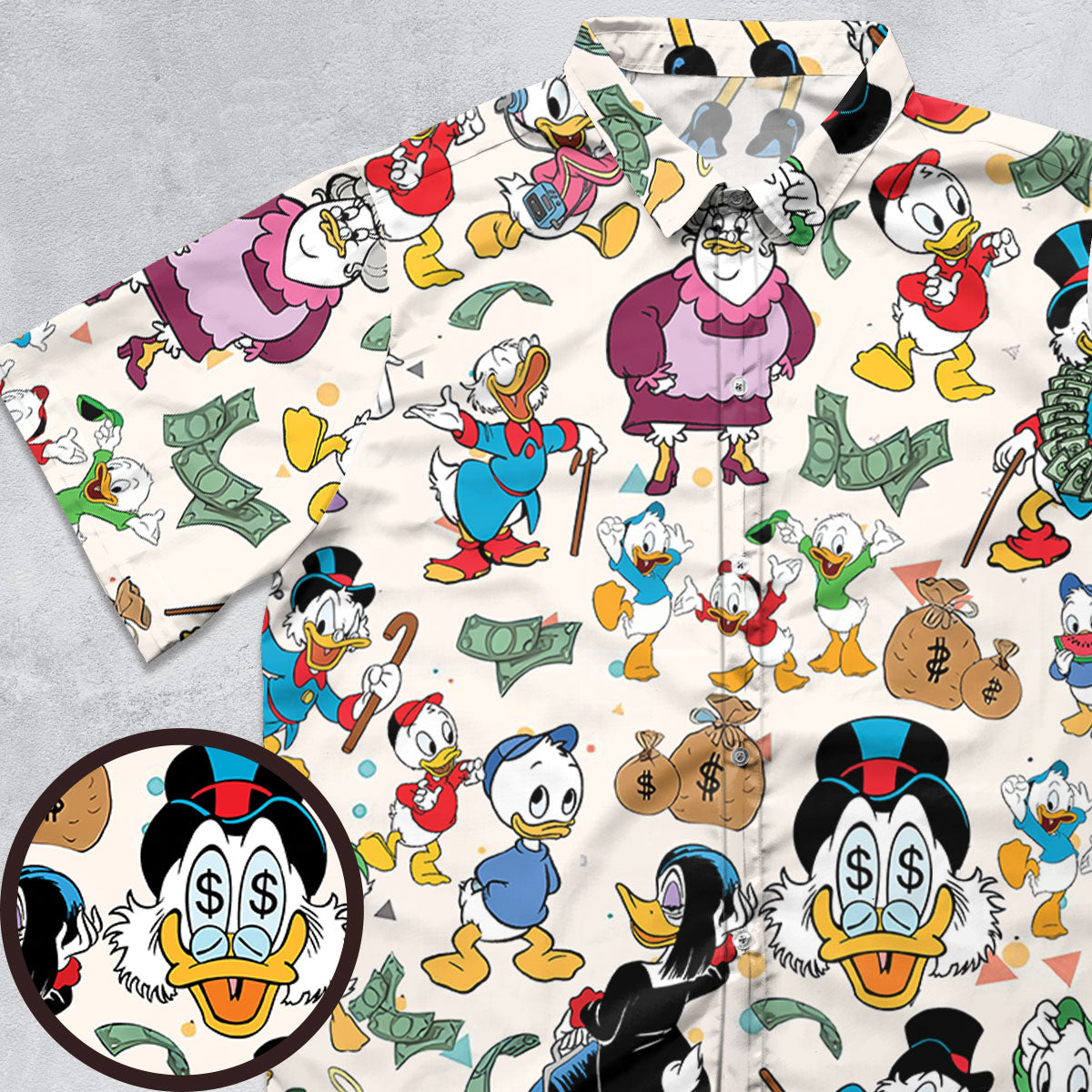 Donald Huey Dewey Ducktales Button Down Shirt