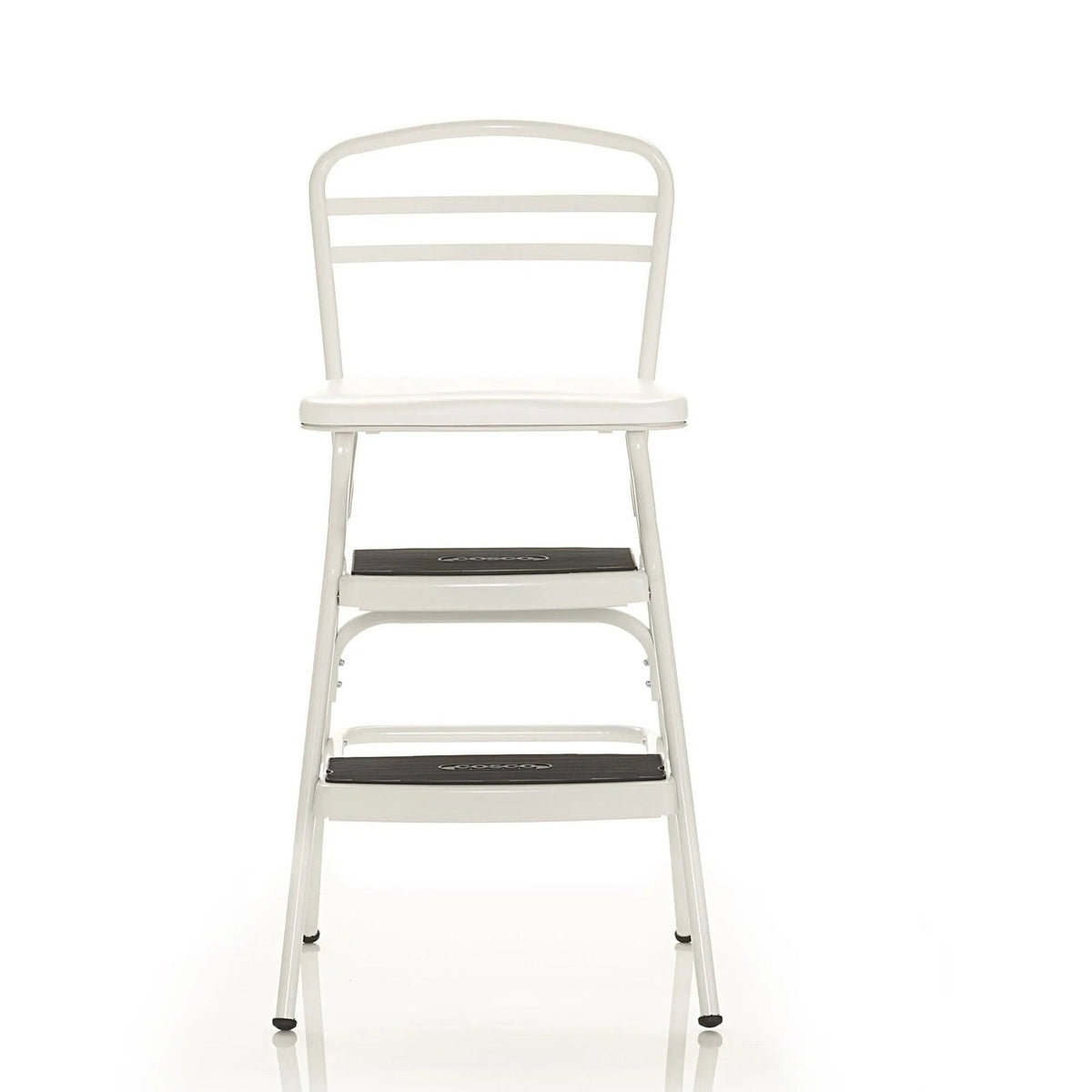 COSCO Stylaire Retro Chair And Step Stool With Flip-Up Seat - White, One Pack