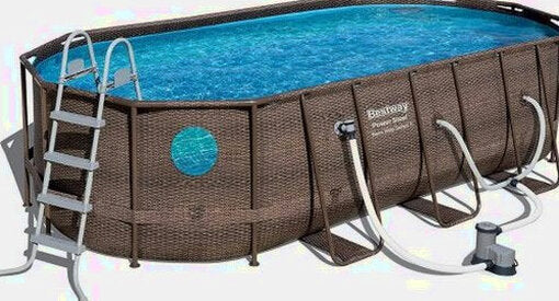 Bestway Power Steel 18 ft x 9 ft x 48 in Above Ground Pool Set - 1500-Gallon Filter Pump