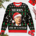 Santa Merry 4th Of Easter Ugly Christmas Sweatshirt