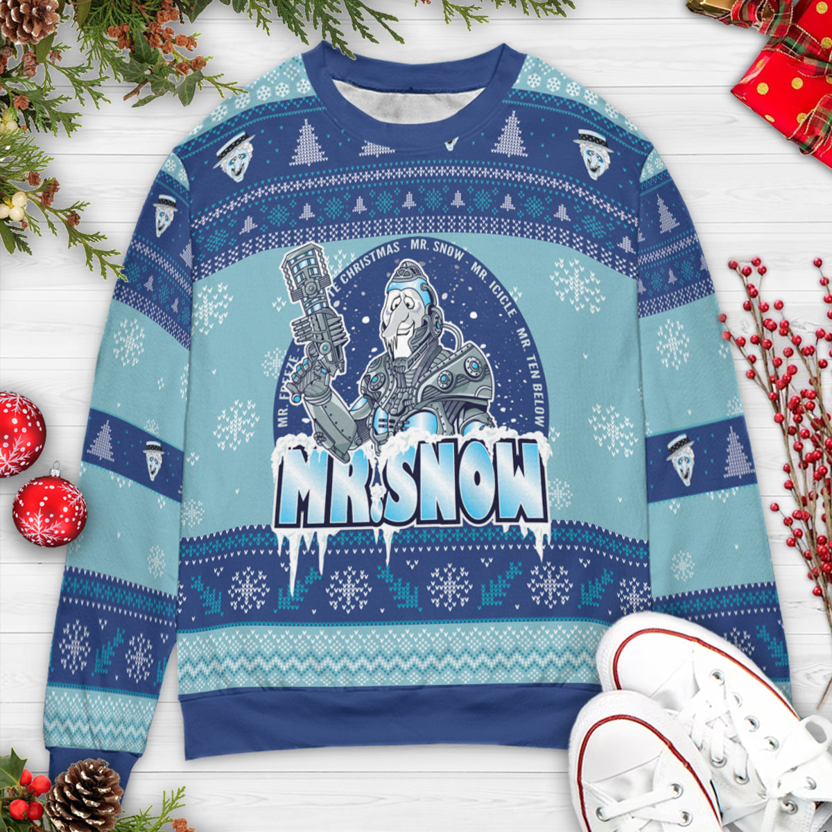 Mr. Freeze Snow Miser Ugly Christmas Sweatshirt