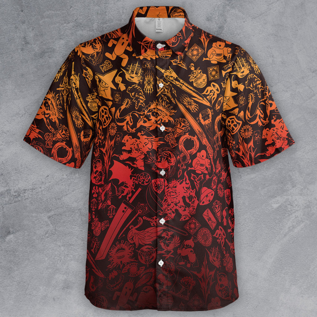 Red Moggle Final Fantasy Button Down Shirt