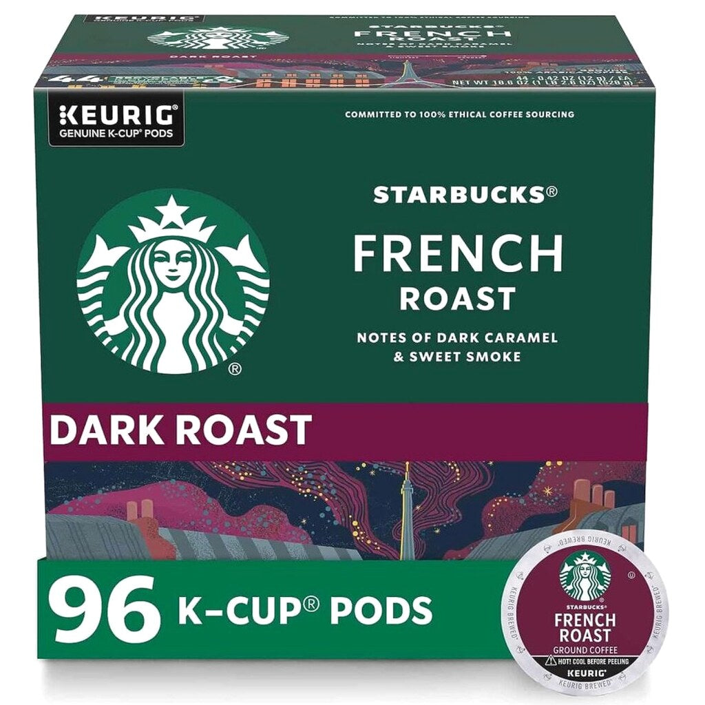 Starbucks French Roast Dark Roast Arabica K-Cup Coffee Pods, 96 Count