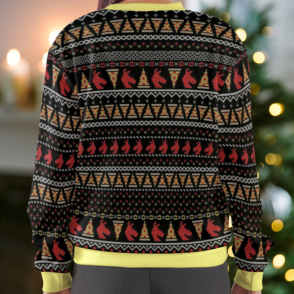 The Pizza Just Right Ugly Christmas Sweatshirt
