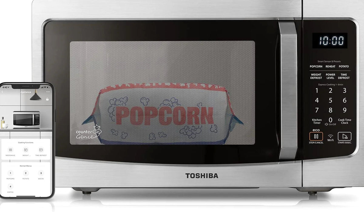 TOSHIBA 4-in-1 Countertop Microwave Oven, 1.5 Cu Ft, 1000W, Silver - ML-EC42P(SS)