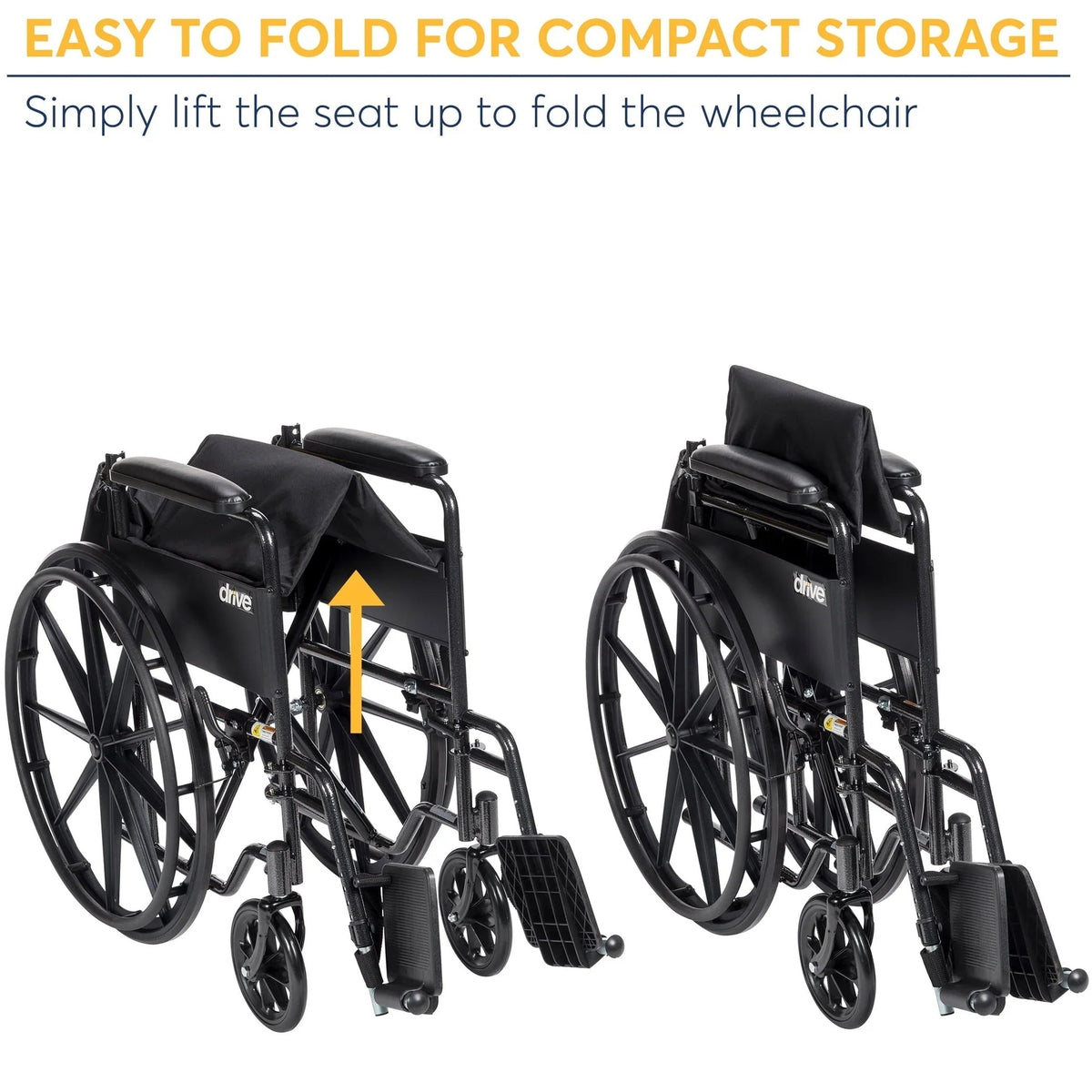 Drive Medicals Silver Sport 1 Wheelchair With Full Arms And Swing Away Removable Footrest - Silver Sport 1