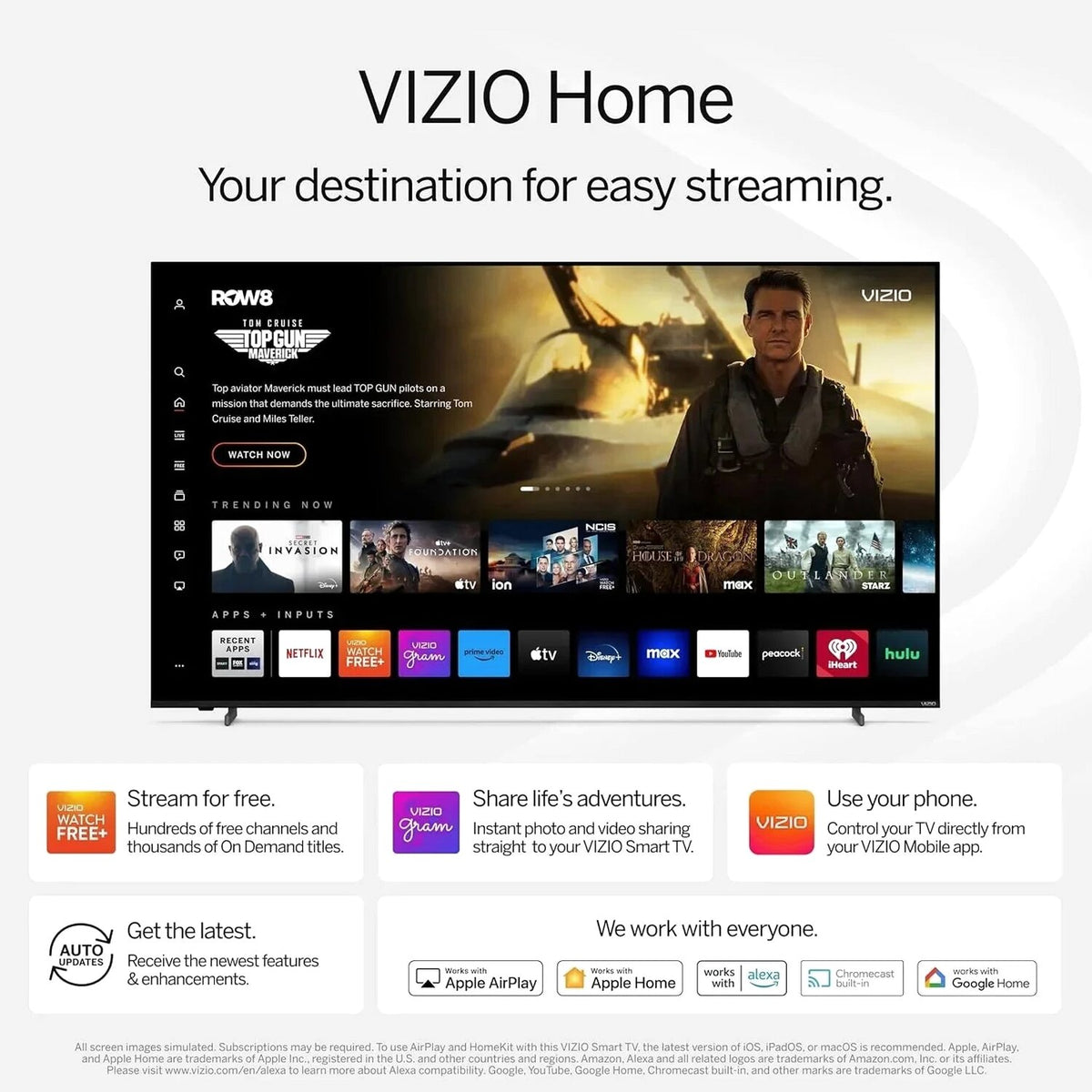 VIZIO 50 in 4K HDR Smart TV, Black - V4K50M-08
