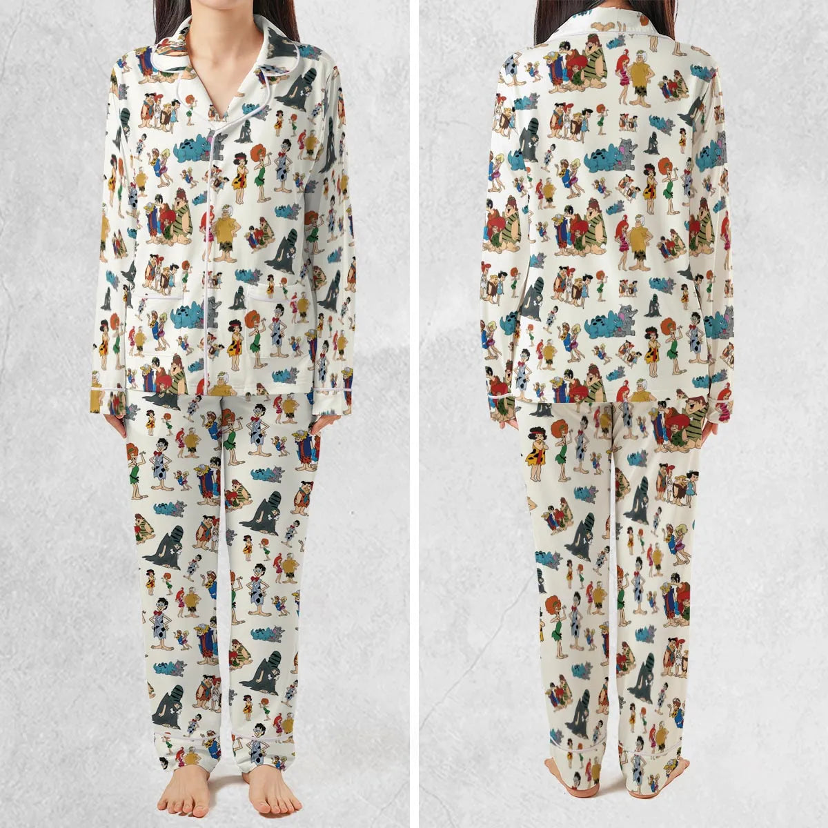 The Pebbles and Bamm Bamm Show Characters Pajamas Set