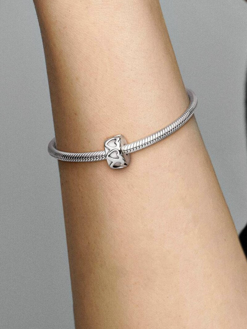 Sterling Silver Heart Band Clip Charm