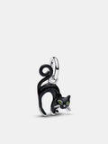 Sterling Silver Black Cat Dangle Charm