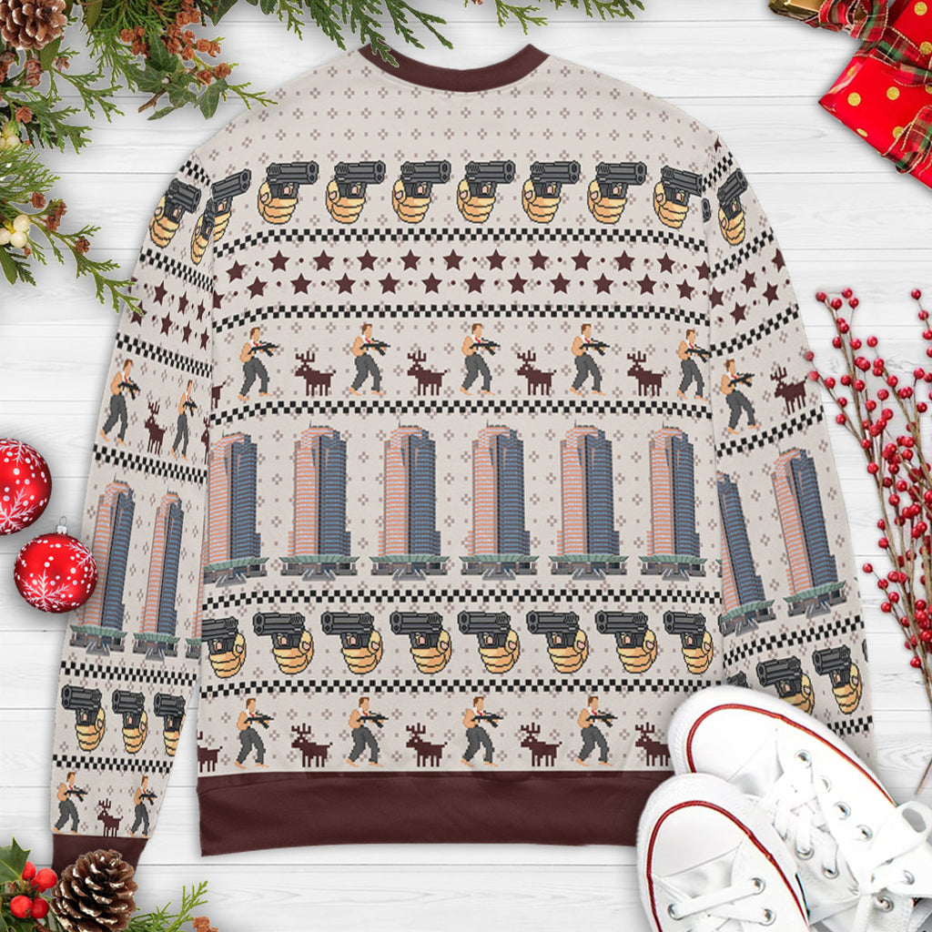 Ho Ho Ho Merry Christmas Die Hard Ugly Christmas Sweatshirt