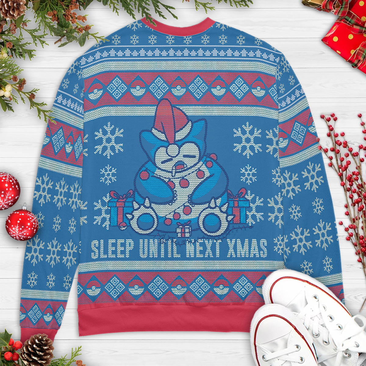 Sleep Until Next Christmas Pokemon Ugly Christmas Sweatshirt