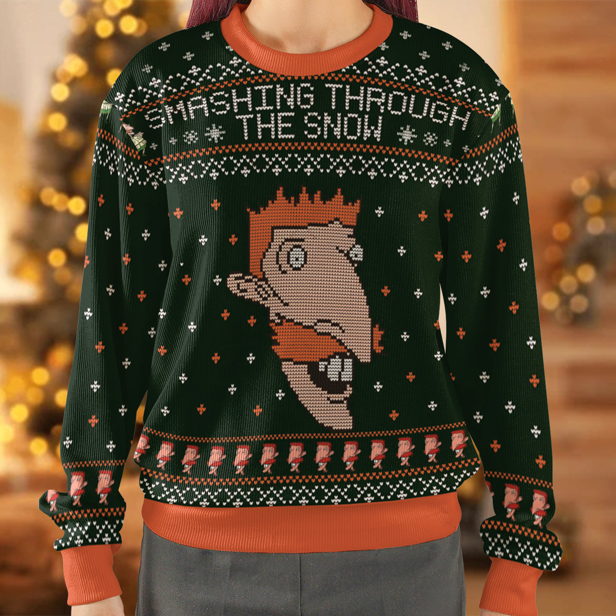 Smashing Through The Snow The Wild Thornberrys Ugly Christmas Sweatshirt