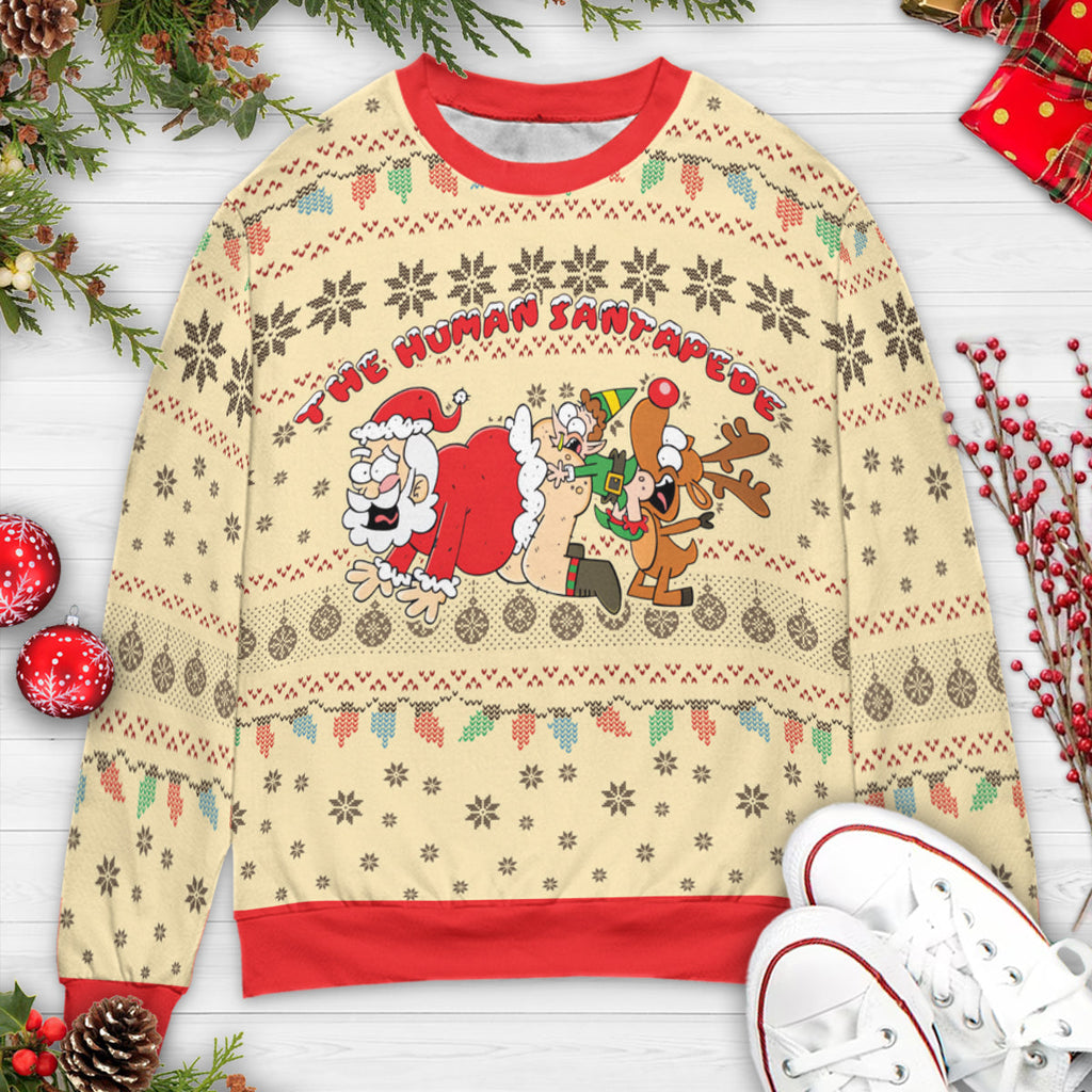 Human santapede Ugly Christmas Sweatshirt