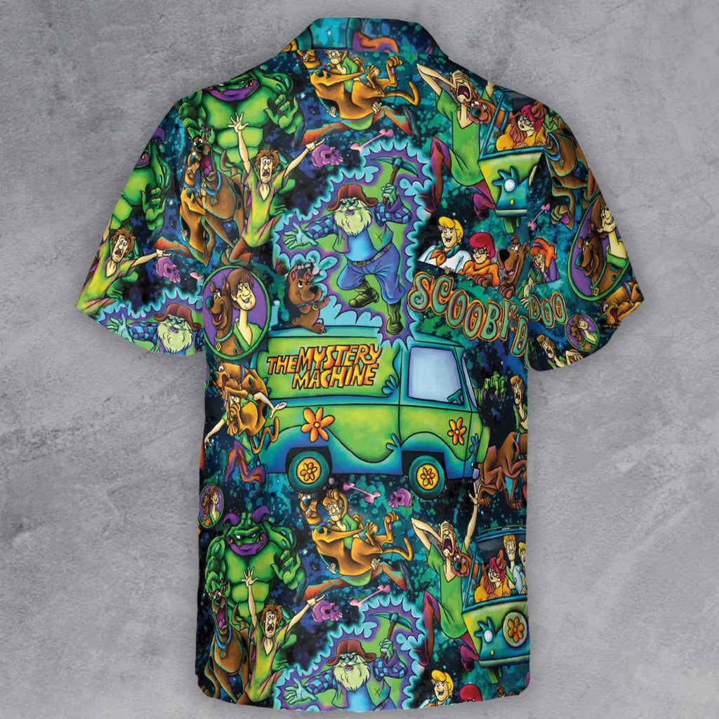 Monsters Mayhem and The Mystery Machine Scooby Doo Button Down Shirt