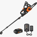 Worx 20V Power Share 10 in Cordless Pole Chain Saw With Battery And Charger - WG323