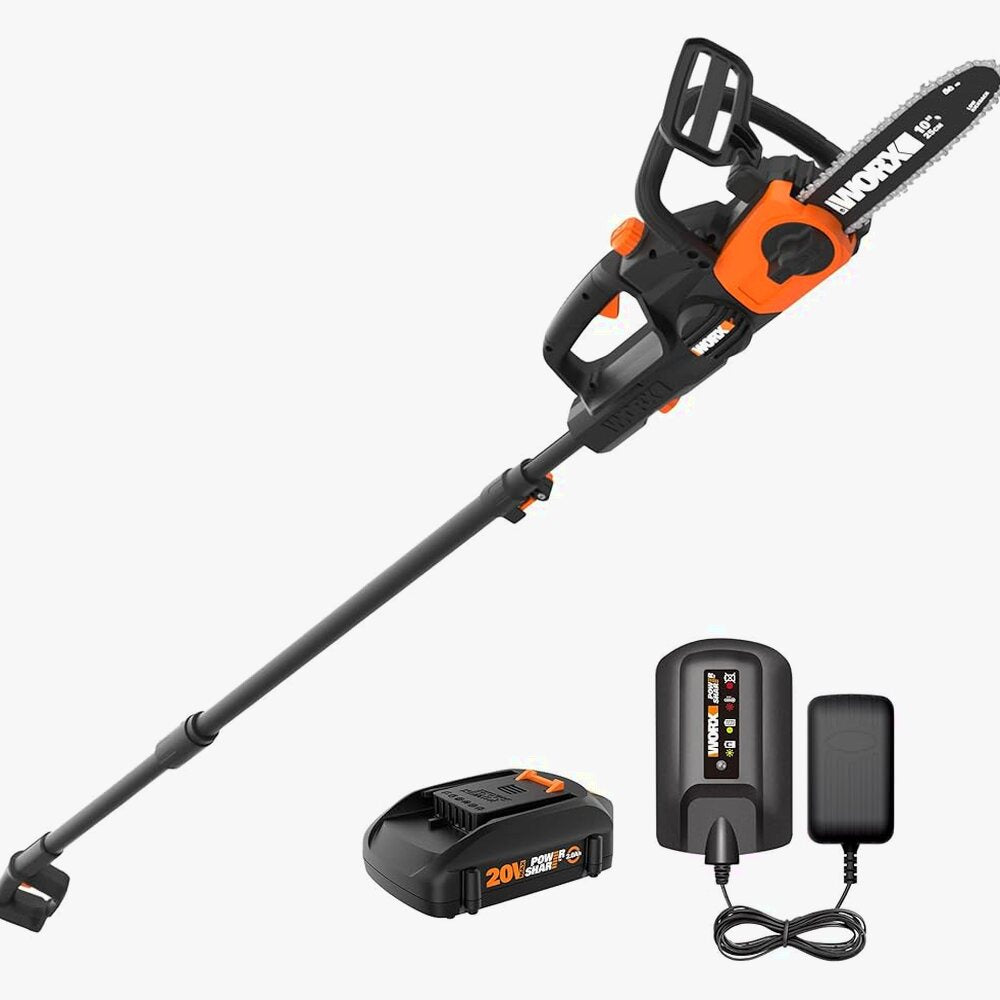 Worx 20V Power Share 10 in Cordless Pole Chain Saw With Battery And Charger - WG323