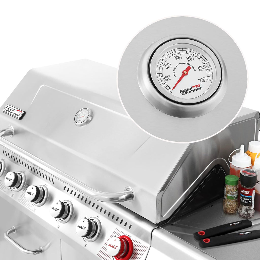 Stainless Steel 6-Burner Gas Grill - 74,000 BTU With Sear And Side Burner