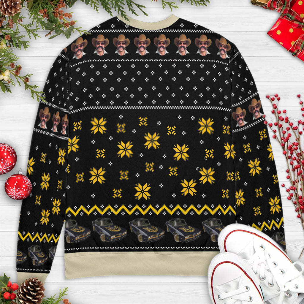 Snowman Smokey and the Bandit Ugly Christmas Sweatshirt