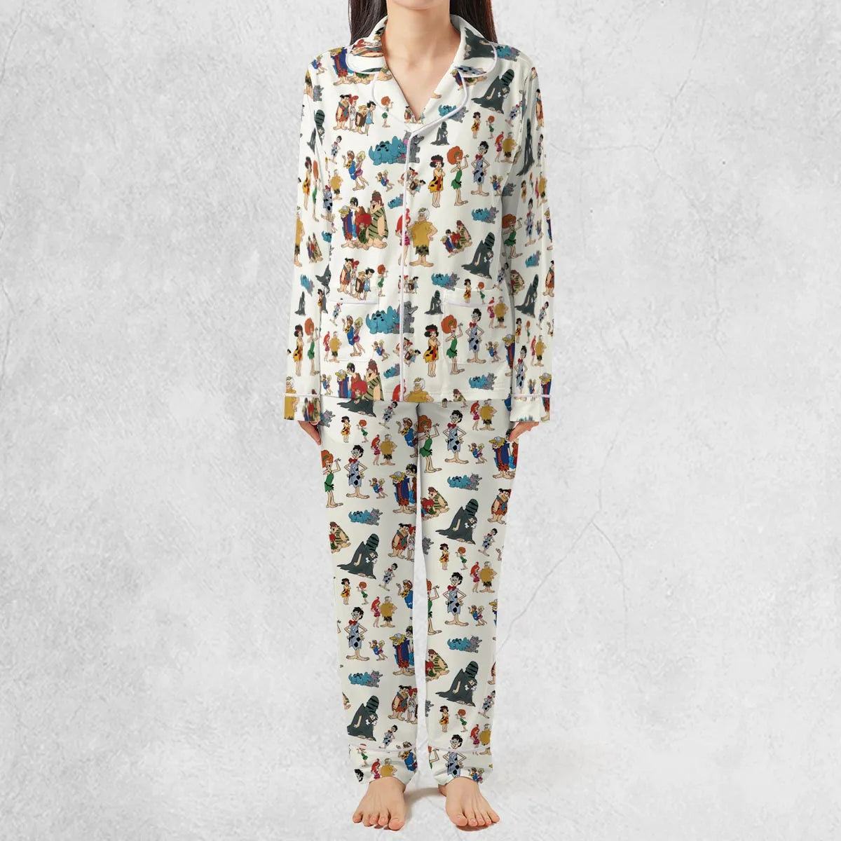 The Pebbles and Bamm Bamm Show Characters Pajamas Set