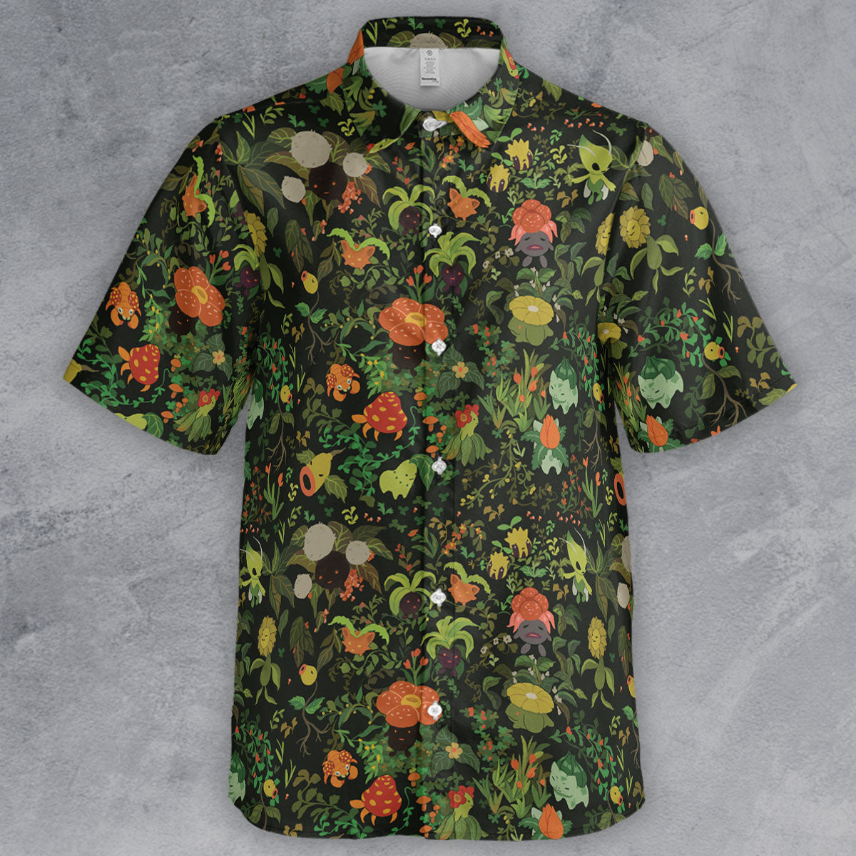Grass Pokemon Patterns Button Down Shirt
