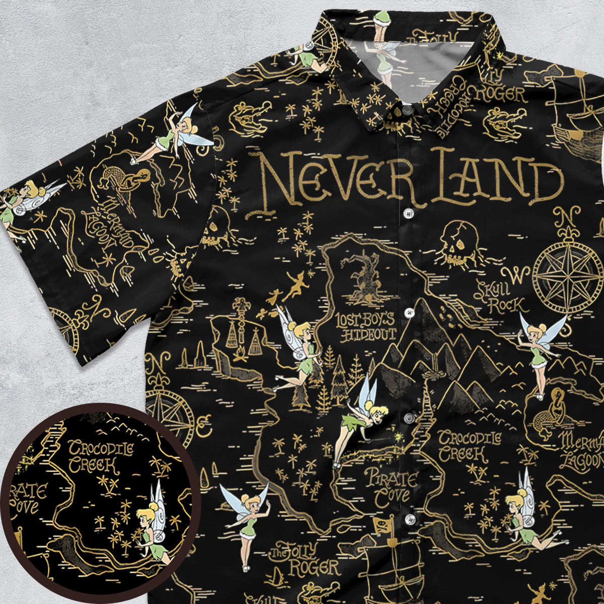 Finding Neverland Tinker Bell Button Down Shirt