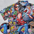 Back To The 80s Pop Culture 80s Movies Characters Button Down Shirt