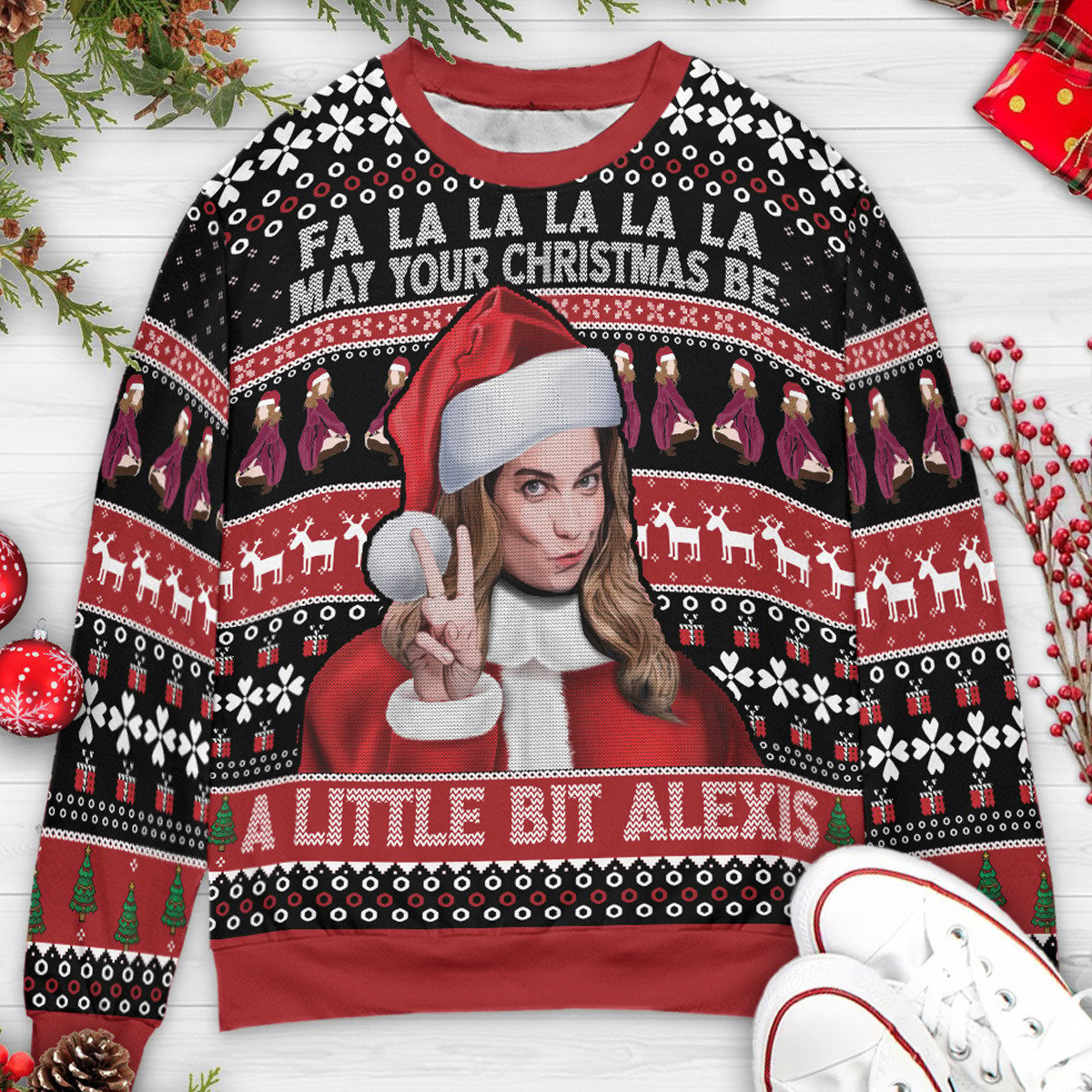 Falalalala May your Christmas Be A Little Bit Alexis Alexis Rose Schitt's Creek Ugly Christmas Sweatshirt