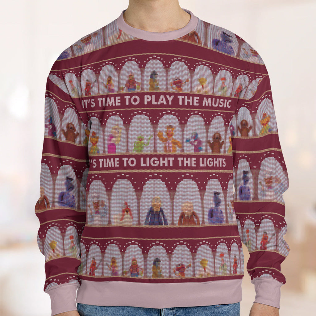 Time To Play Music Ugly Christmas Sweatshirt
