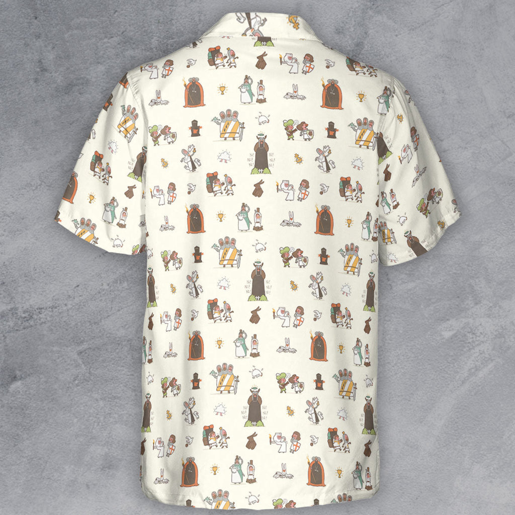 The Holy Grail Pattern Monty Python Button Down Button Down Shirt