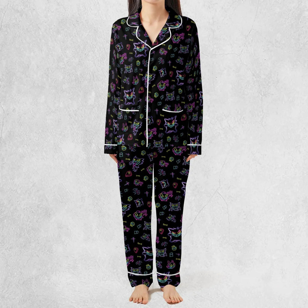 Neon Gastly Haunter Gengar Pokemon Pajamas Set