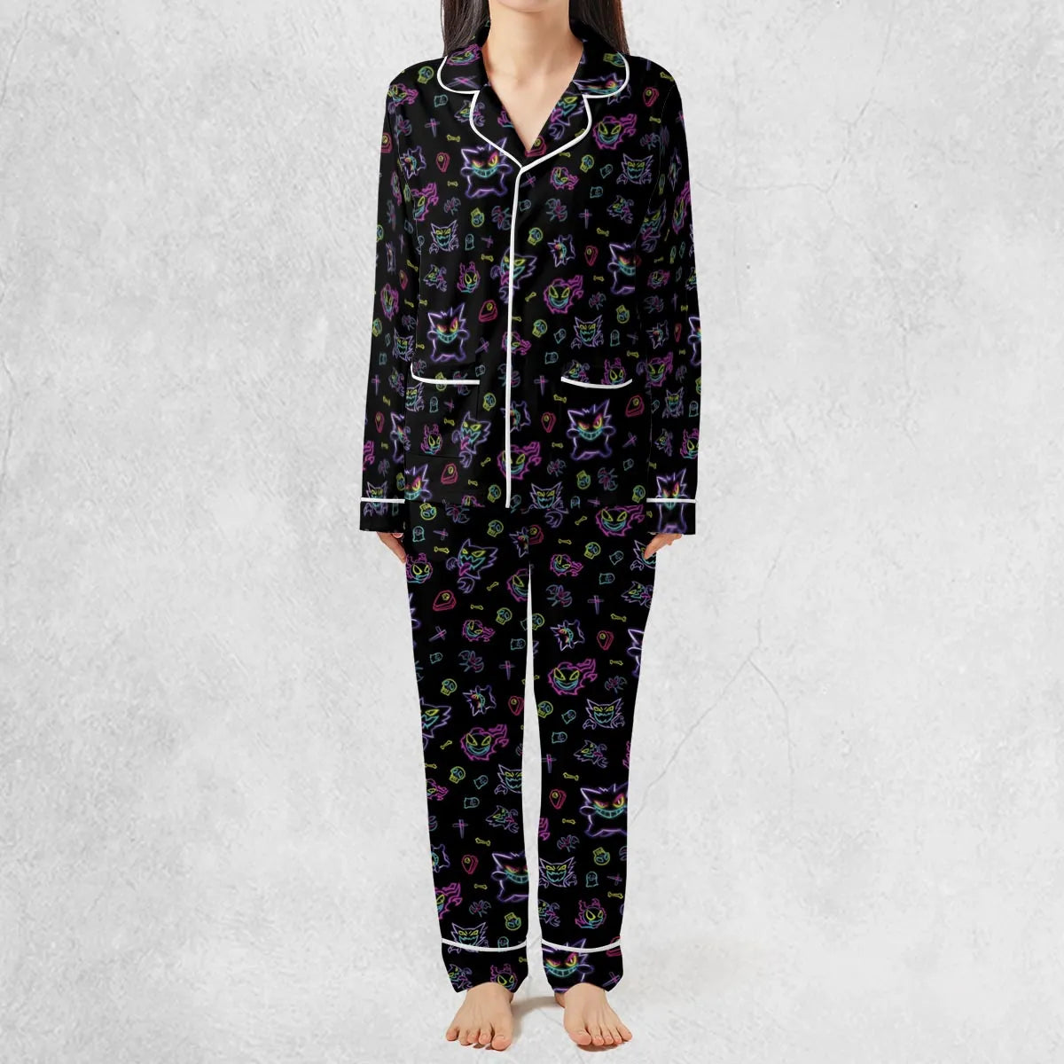 Neon Gastly Haunter Gengar Pokemon Pajamas Set