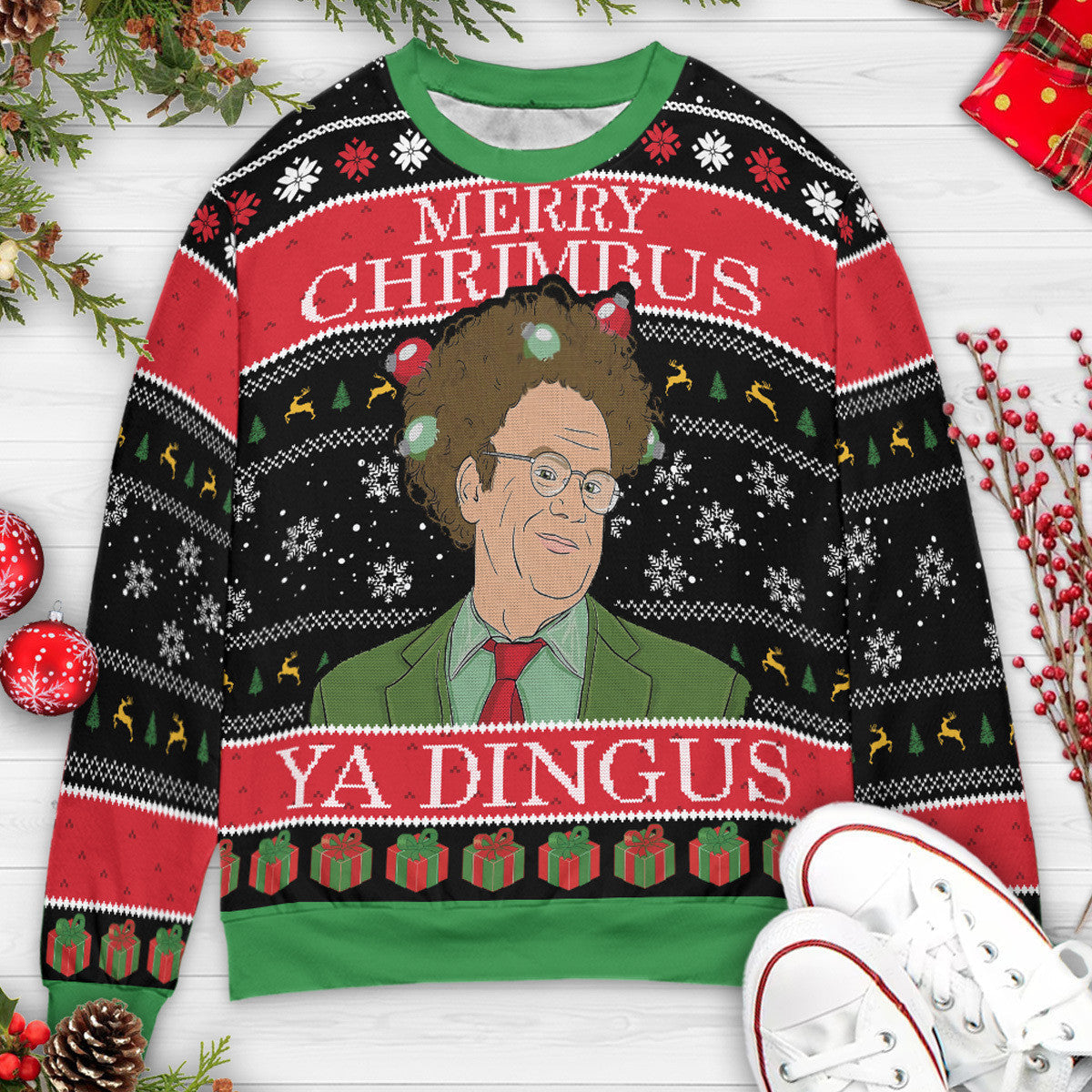Merry Chrimbus Ya Dingus Dr. Steve Brule Ugly Christmas Sweatshirt