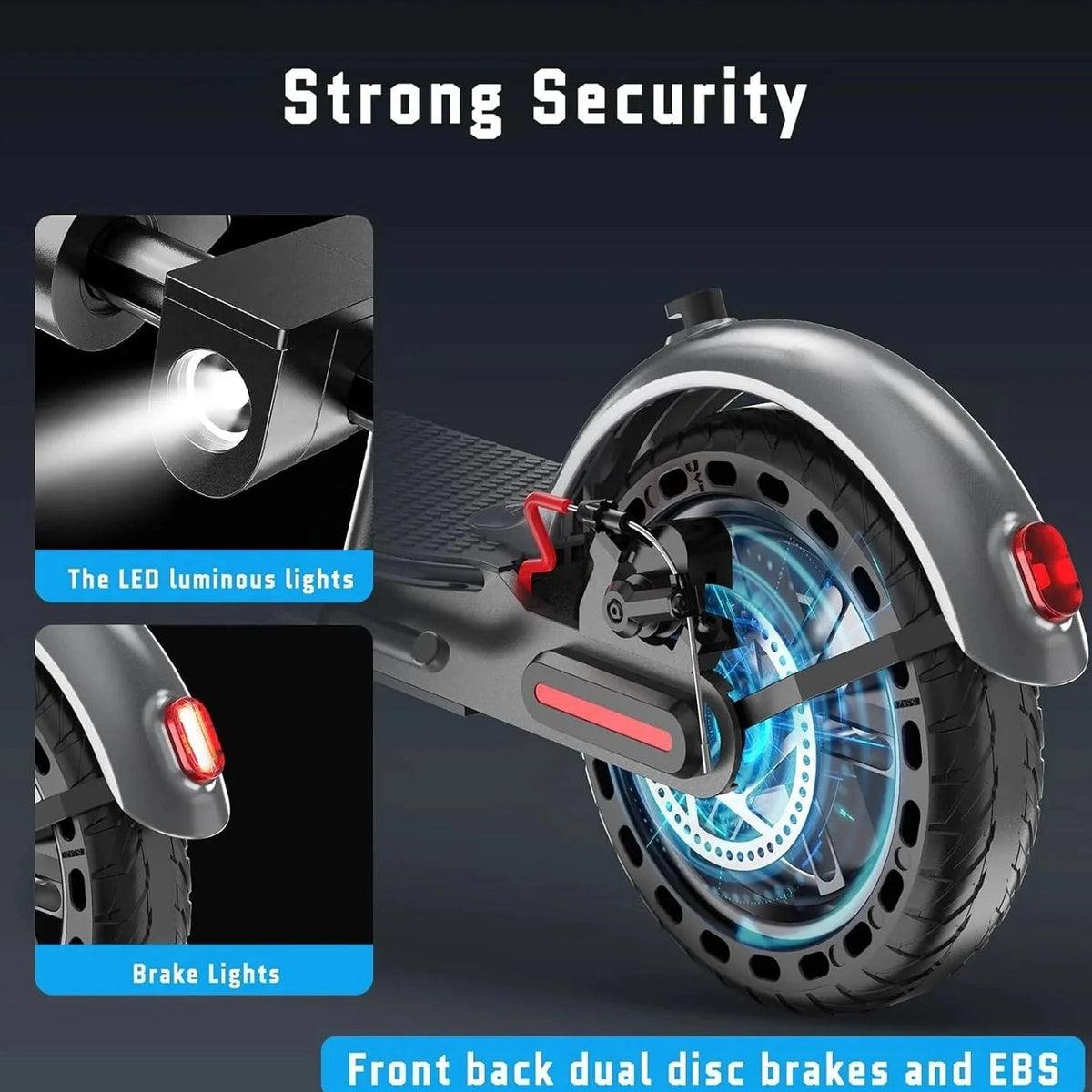 Roinside Electric Scooter, 8.5 in Solid Tires, 350W, 19 MPH, 21-23 Miles - UP12 Plus