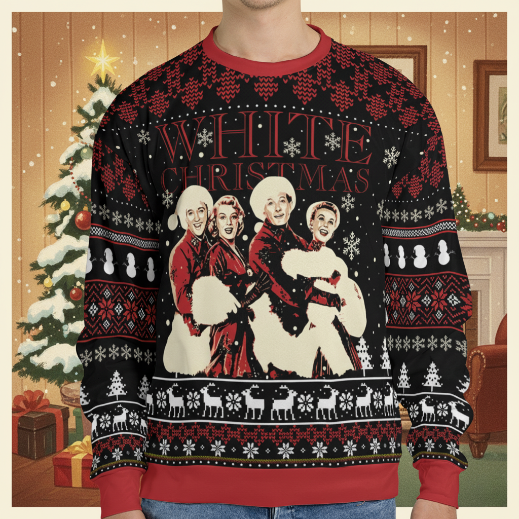 Holiday Magic White Christmas Ugly Christmas Sweatshirt