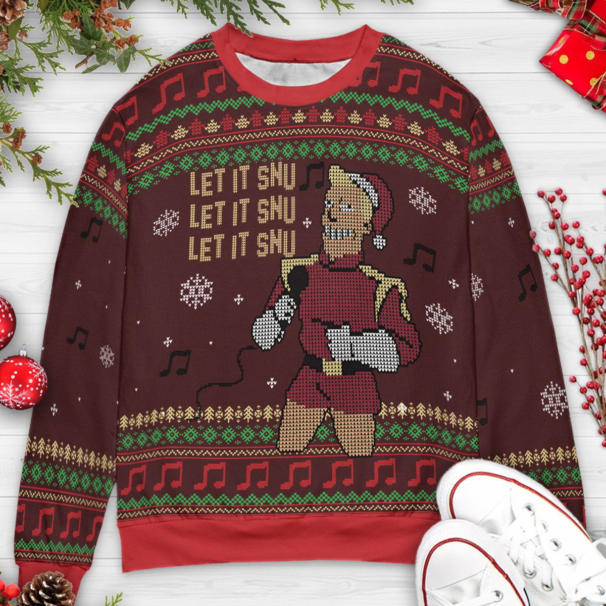 Let It Snu Let It Snu Zapp Brannigan Futurama Christmas Ugly Christmas Sweatshirt