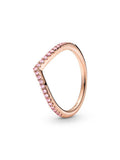 Rose Gold-Plated Pink Wishbone Ring