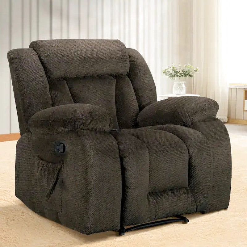 Heated Massaging Recliner Chair, 65L x 37W x 41H